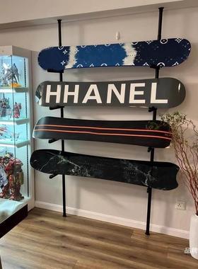 滑板壁挂架滑雪长板展示COI支架落地双翘板摆放层橱列窗收纳陈多