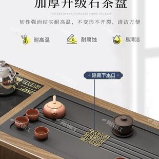 2701实式 木移动茶桌家阳台小台烧水壶一体新中功夫泡茶茶用几带轮