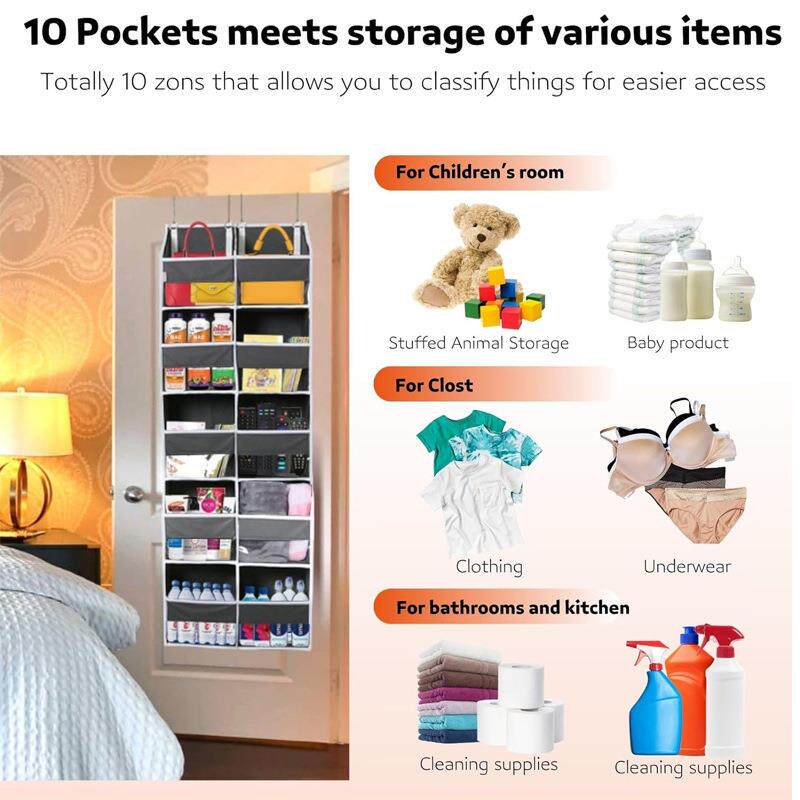 亚马逊新款无纺布门后AXO纳挂袋10格大一悬容量二合挂式储收物袋