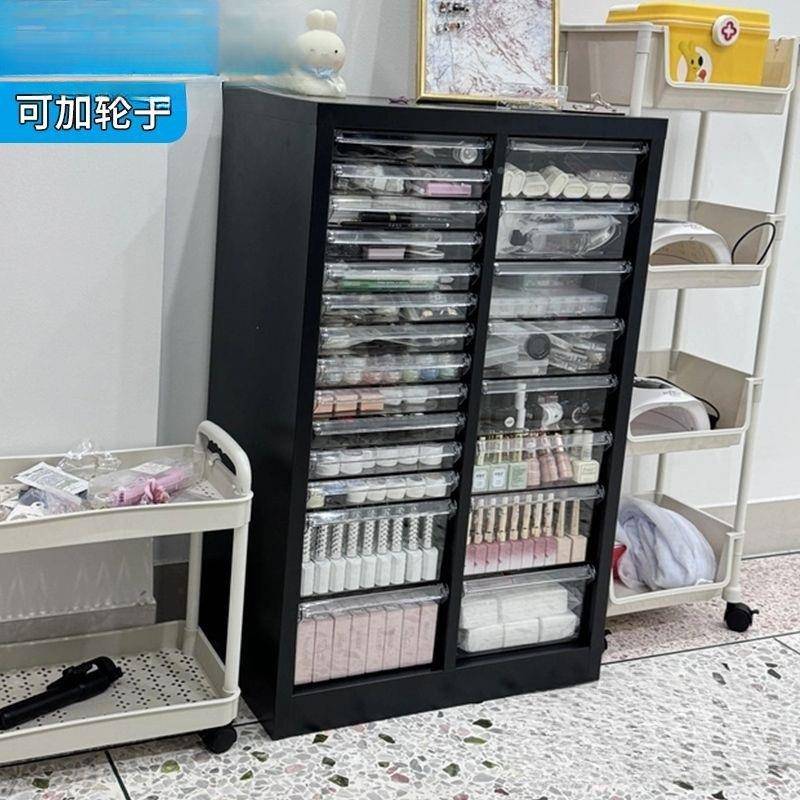 美甲纳柜美甲店甲油胶多平底a品收文件层柜抽屉WXY式带轮落地式样