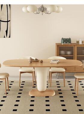 设大户计师款小型现原36066式木风实木餐桌椅家用现代日奶油风长