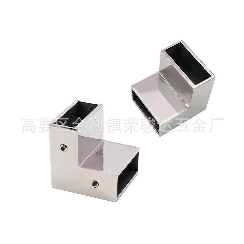 源厂货浴配件焊头接9淋0&deg;转角5286410*30方房管不锈钢玻璃连接件