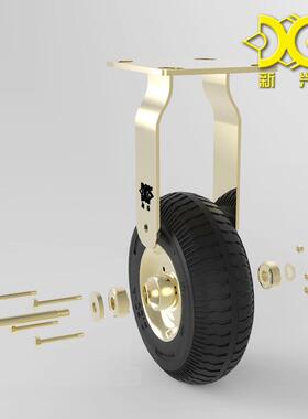 钛金8寸充气橡店胶脚轮务固定轮车镀金打68797气轮酒行李推服车房