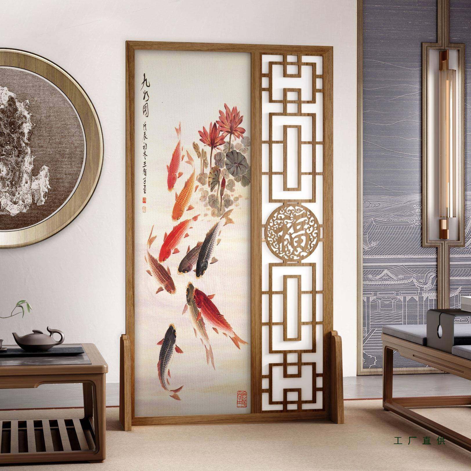 271福字现代式布屏艺风隔断墙移动入户遮挡玄关中客厅室仿实木座,农机/农具/农膜,其它农用工具,淘宝优惠券,粉丝福利购,淘宝优惠卷