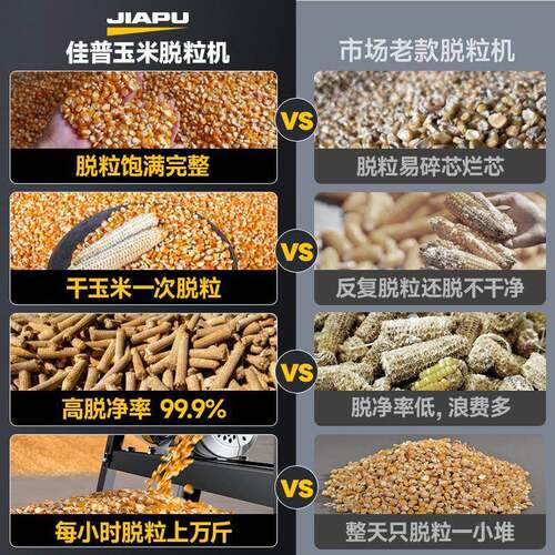 VBN佳普新款玉米脱小粒机型家用220V自全动加厚苞米脱粒包谷机分