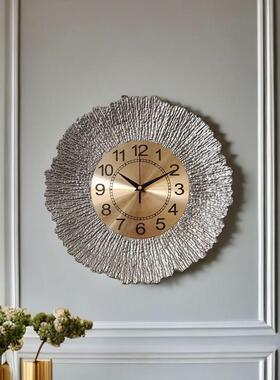 轻WAE奢简易设计室挂钟时尚简约钟表创意客厅卧音装饰静静音设感