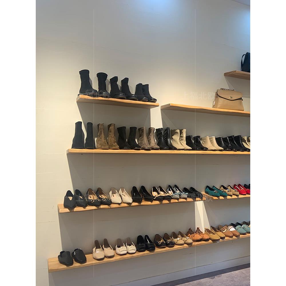 墙上柜置物架书壁架电视厨挂房收纳原木无痕隔板服装WID店展示架