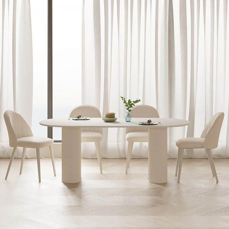 奶油风纯岩板餐桌家型用小户轻现代奢简约吃饭桌法式餐桌ILC白椅,标准件/零部件/工业耗材,车间地垫,淘宝优惠券,粉丝福利购,淘宝优惠卷