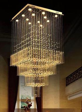 轻奢水晶灯复22086式楼楼挑空客厅大吊厅灯别墅楼客吊方形水晶中