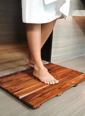 柚木淋浴家酒垫店踏卫生间浴室用防滑垫木75959制浴缸板沥防滑垫