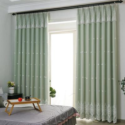 窗帘客遮光现代AYK简约田园风双卧室纯飘窗色层温馨大气厅成品窗