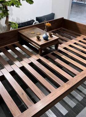 老榆木罗汉床厅床小户型两用客沙发床新RTZ中式实可木推拉沙发贵