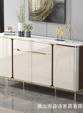 厨新款11975岩板轻餐边靠墙多功能酒柜茶水柜客厅柜玄关储物柜奢