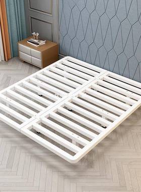 网红简约悬浮床1.5米1.8床米意式轻无床头70349架双人奢铁公床寓