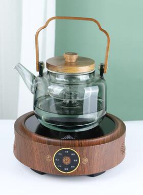 围炉煮茶壶高硼硅透玻璃蒸煮一体胆提黑梁壶内电陶加炉89966热泡