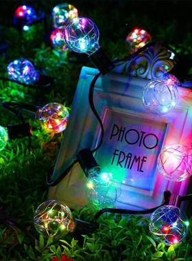 亚马逊太阳日能G4低压户外45582防水0灯串圣诞节庭院营装露饰铜丝