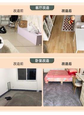 水地板革水直泥v地铺加厚耐磨防防滑家用68568pc地板贴自粘地板铺