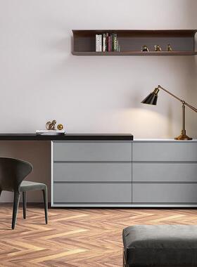 意式极烤简漆妆台书桌斗柜一体现51926代卧室电视柜电整脑化桌装