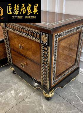 亚山大欧式17625镶嵌贝壳床几柜法式历新古典卧室头台灯角几边斗