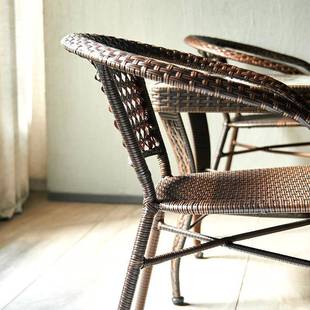 靠背桌椅编织老庭院小腾约室外子休57202闲阳台家用简户外藤椅单