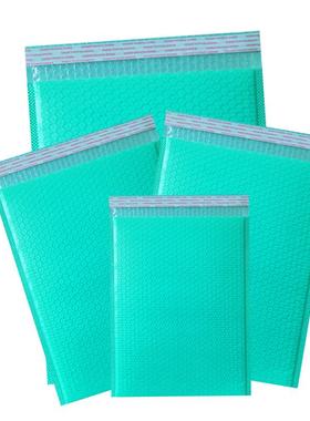 浅蓝青绿色共彩色挤膜气泡袋彩加厚防泡震沫服装打包袋快递色包装