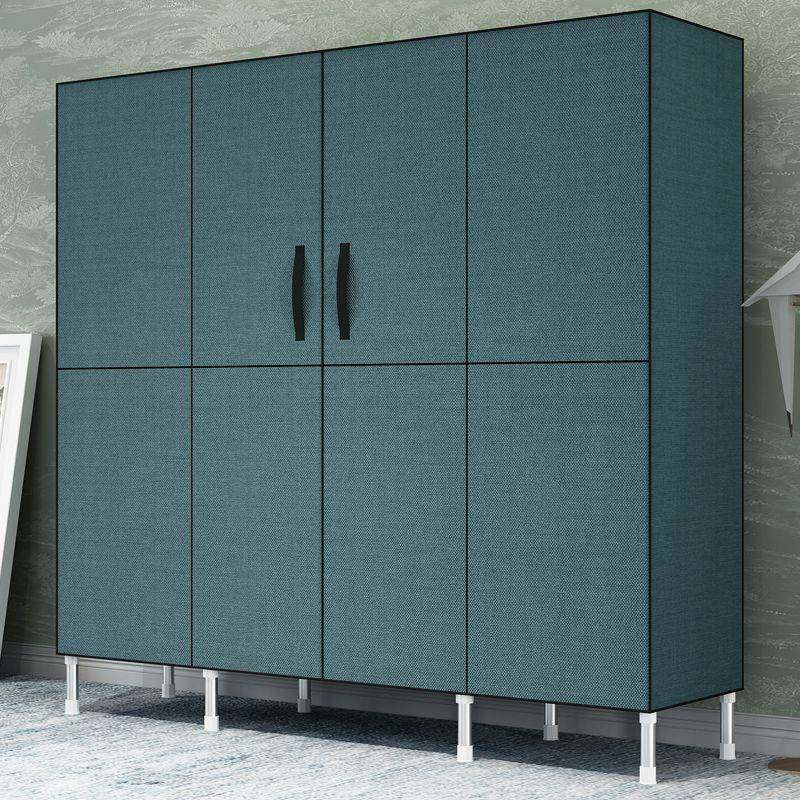 简易组装衣柜卧室双人布艺收纳柜实用布衣柜钢管加粗加固全钢架