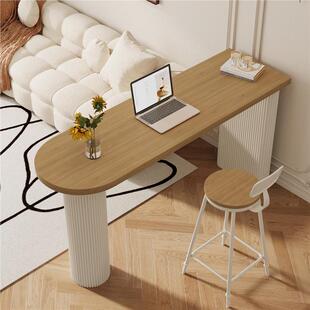 复台古实木吧桌家用简脚FRB约阳台靠窗桌高靠桌墙长条桌酒吧桌椅