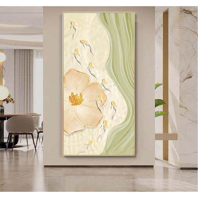 新中式抽象肌KNG理感装鱼饰过画客厅挂画玄关画奢道入户画轻轻奢