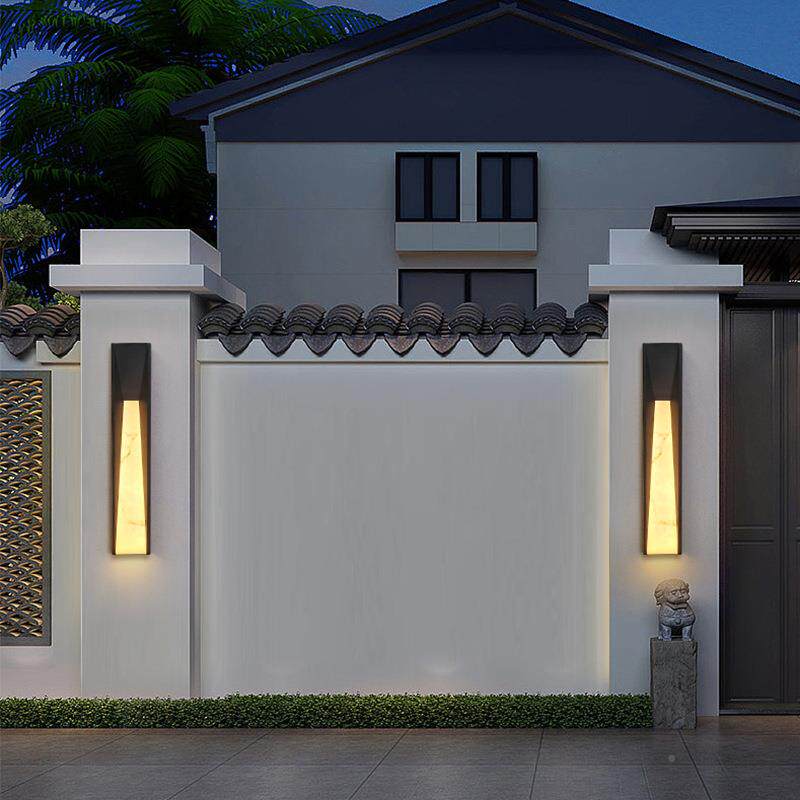 中式壁柱庭院别墅门壁灯户外防灯水家用新照明接ZP-32002电LED仿