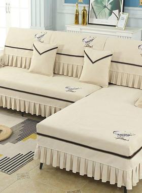 四通用沙发套罩季贵妃垫全包套滑简约现代沙pxx10036发垫冬季加厚