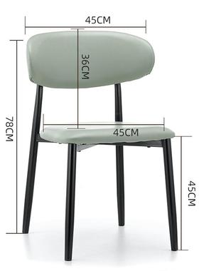 三唐意式餐椅家包用靠37820背软皮质木骨架餐桌椅舒适椅携家用餐