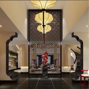 不锈隔酒钢屏风断墙装饰新中式别墅店堂隔断317办公大室玄关