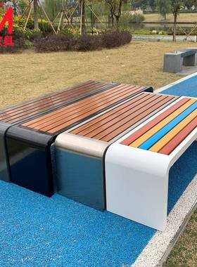 不锈钢户外椅塑6540木公交园公园排椅室外铁艺公站小广区场折叠便