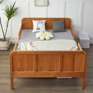 现代简约C 050木简儿童床樱实桃木卡通带护栏床实木极拼接床单人