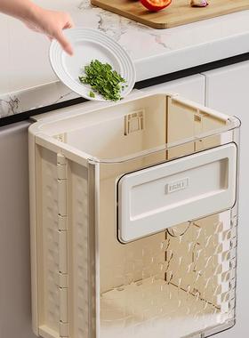 房叠垃圾桶家用免打孔高颜值悬挂纳桶橱XN231124柜厨门挂收式厨余