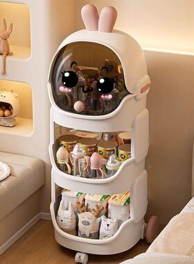 小推AL100099车置物架物家用卡通收纳柜卧客厅带玩轮储架宝宝具柜