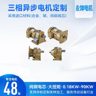 圳永坤齿轮减速0机电深机ch22-2000-5S，RTH20w电机卧式安装22轴