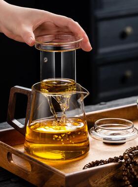 璃茶壶耐高温泡AL100666茶壶加厚茶玻具水茶分花茶壶离办公室泡茶