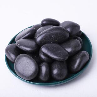 黑色普盆抛花鹅卵石鹅卵石雨花原石183鱼缸造景栽石庭院彩色石头