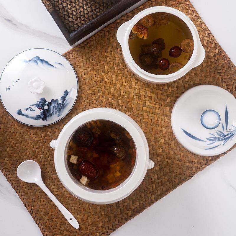 中鸡式手绘陶瓷隔水炖盅用陶内CX-CX63胆肉家瓷汤分离汤鸭汤带盖,厨房/烹饪用具,炖锅/炖煲/汤煲,淘宝优惠券,粉丝福利购,淘宝优惠卷