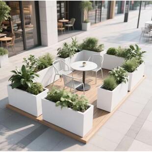 室乾图户外外阳露台花箱台造景花槽外不锈钢花箱室内户长方形花铁