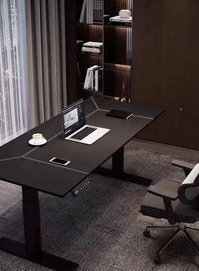 品质高电机电动升老降桌鞍43738皮板桌电脑桌学习桌简约书桌工马