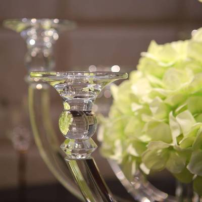 JXY00200水烛台创意摆酒婚庆店餐台厅餐桌烛台花架装饰玻璃蜡晶烛