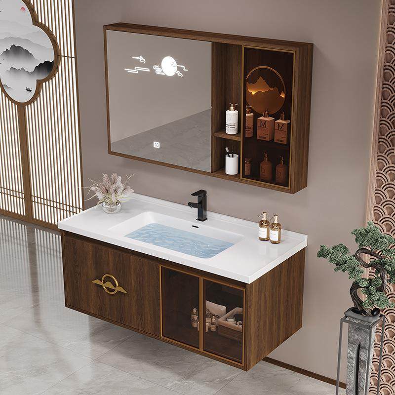 新中式浴室柜组合陶瓷一柜体盆智能轻奢206合洗手盆组新奢洗脸漱