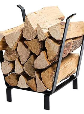 新款户黑色金属纳木柴收架可拆卸艺柴火铁置YFF物外架木头支架