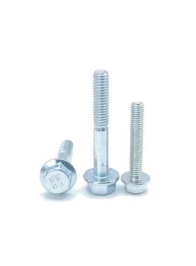 8光.级镀锌法兰外六角螺丝带平脑8不带齿高强度带介面182三价垫螺