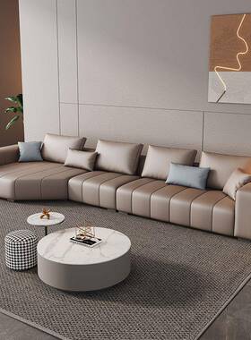 意式轻奢布户艺27140沙发大小型科客厅排贵妃钢直琴键猫抓技布沙