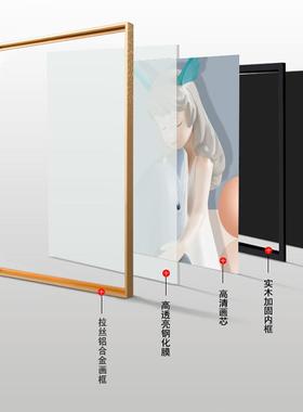 孩儿童房温馨简约女卧室挂立画jy202112体鲸鱼海豚摆件娃娃画壁床