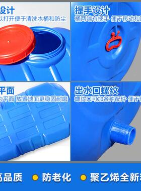 加大加厚聚乙烯塑0料桶卧式圆形181100-500升大水蓄水塔储桶箱水