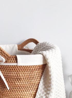 越用南秋藤编草编脏收纳篮篓玩TB-58621具创意筐简衣洁收纳筐洗衣